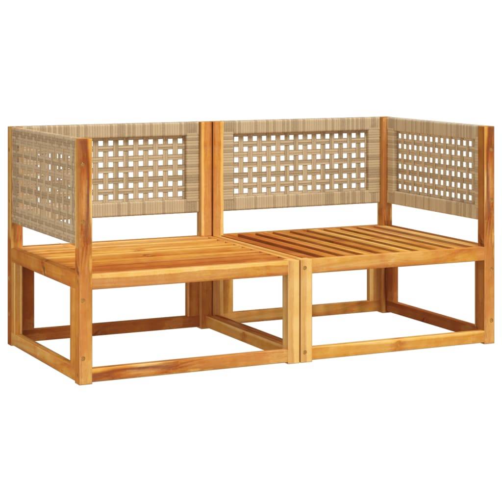 vidaXL Garten-Ecksofas mit Kissen 2 Stk. Massivholz Akazie
