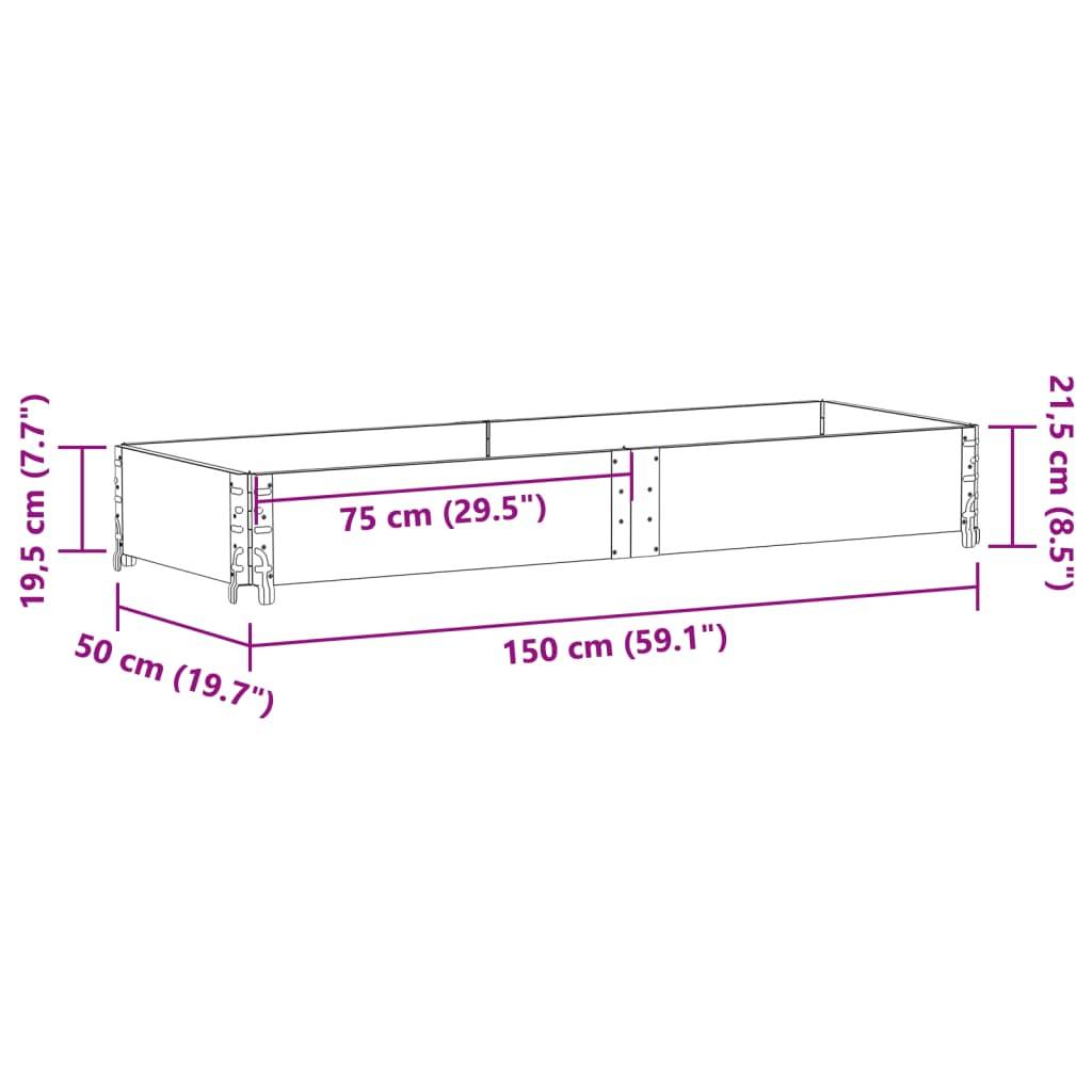 vidaXL Pflanzkasten Schwarz 150x50 cm Massivholz Kiefer