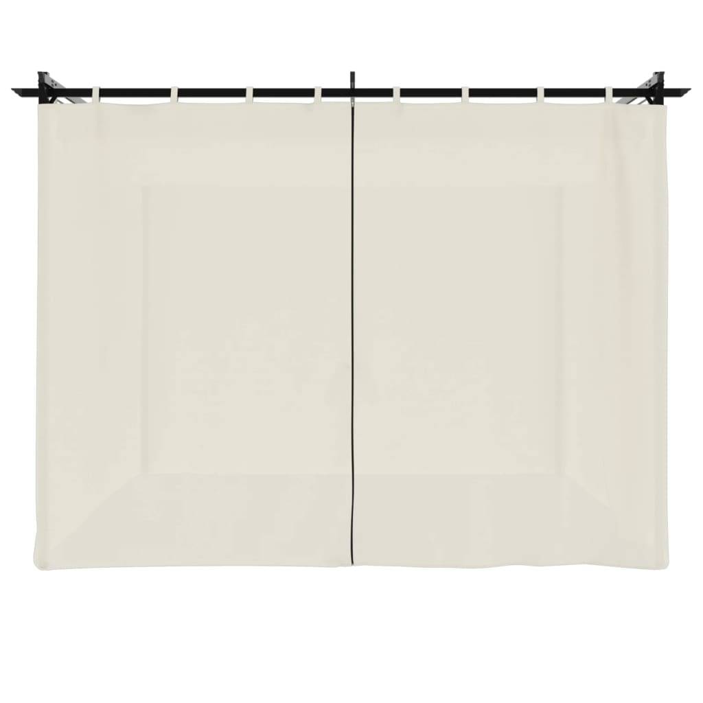 vidaXL Pavillon mit Vorhängen Creme 3x3 m Stahl