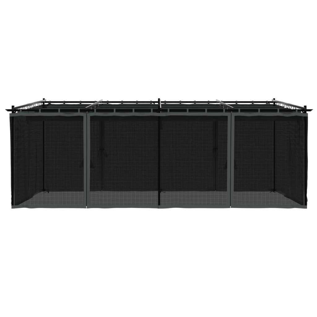 vidaXL Pavillon mit Netzwänden Anthrazit 6x3 m Stahl
