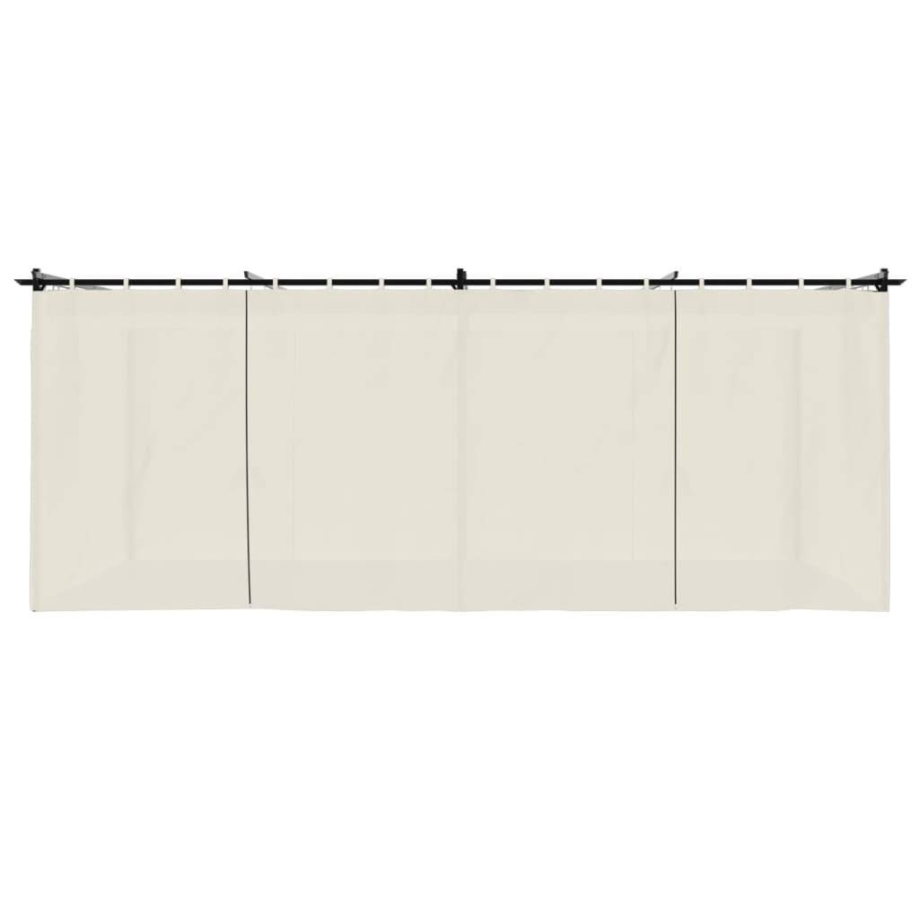 vidaXL Pavillon mit Vorhängen Creme 6x3 m Stahl