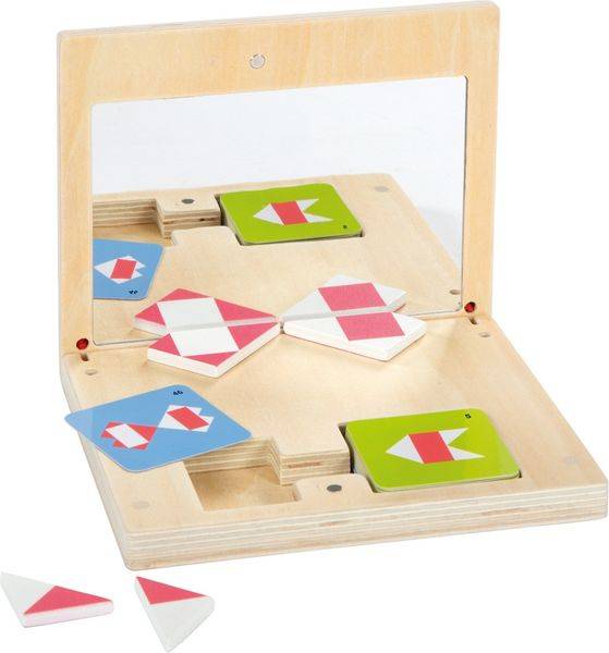 Small foot 12463 - Symmetriespiel mit Spiegel Educate, Legespiel, Holzbox