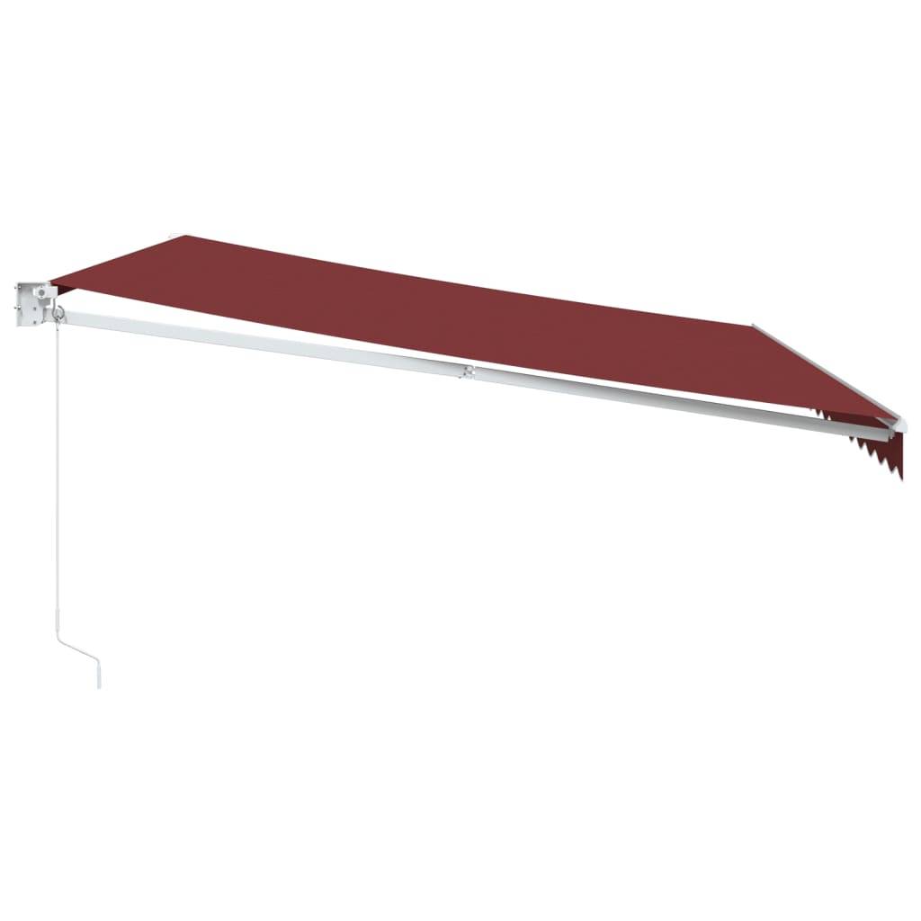 vidaXL Markise Manuell Weinrot 450x300 cm