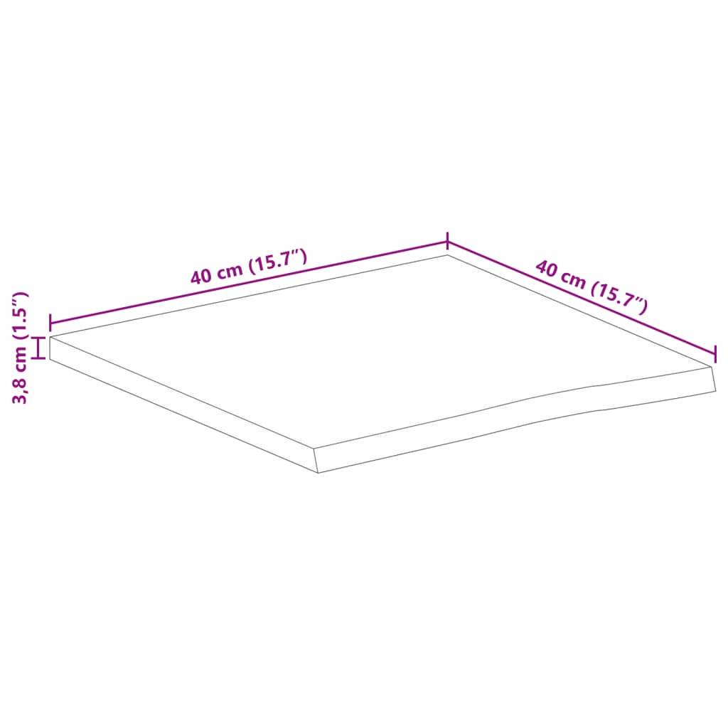 vidaXL Tischplatte mit Baumkante 40x40x3,8 cm Massivholz Mango