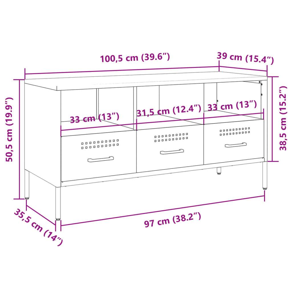 vidaXL TV-Schrank Schwarz 100,5x39x50,5 cm Stahl
