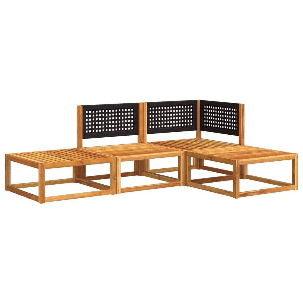 vidaXL 4-tlg. Garten-Sofagarnitur mit Kissen Massivholz Akazie