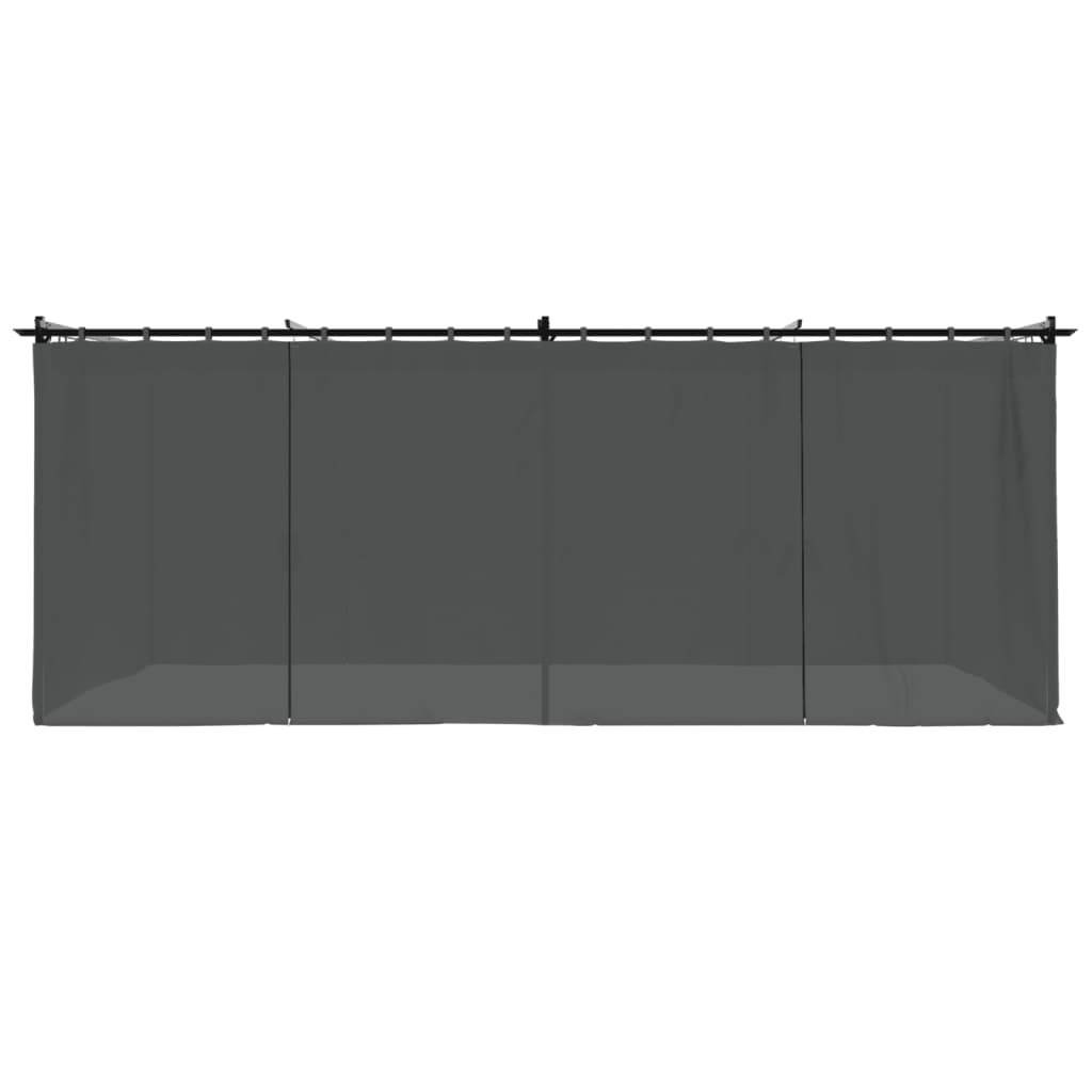 vidaXL Pavillon mit Vorhängen Anthrazit 6x3 m Stahl