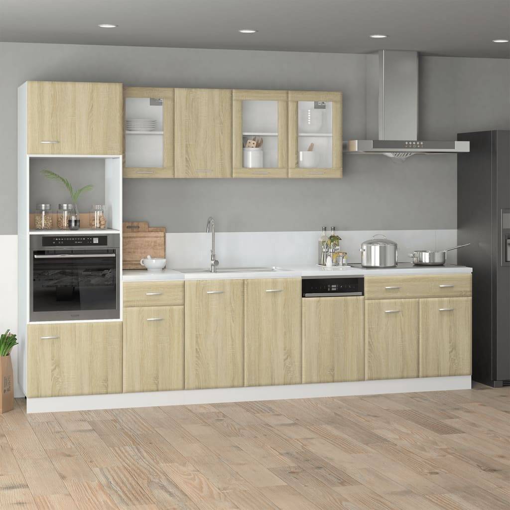 vidaXL Hängeglasschrank Lyon Sonoma-Eiche 80x31x60 cm Holzwerkstoff