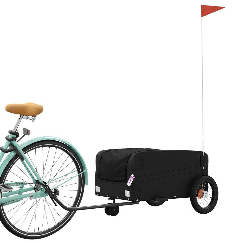 vidaXL Fahrradanhänger Schwarz 30 kg Eisen