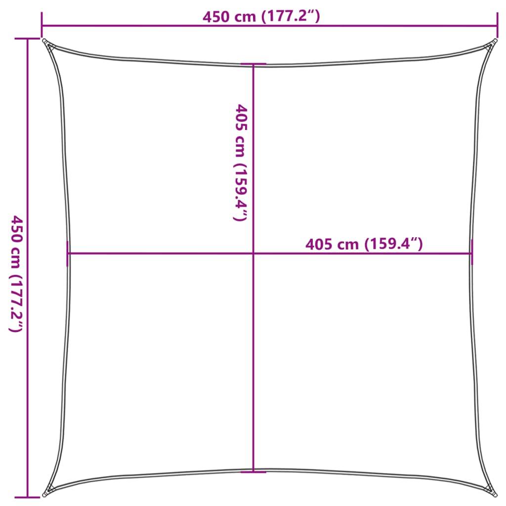 vidaXL Sonnensegel 160 g/m² Quadratisch Sandfarbe 4,5x4,5 m HDPE