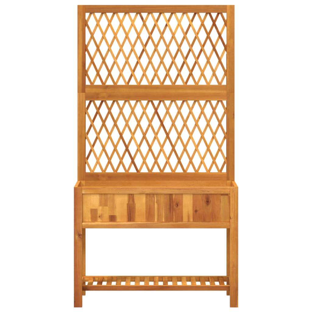 vidaXL Pflanzkübel mit Rankgitter & Ablage 100x32x185 cm Akazienholz