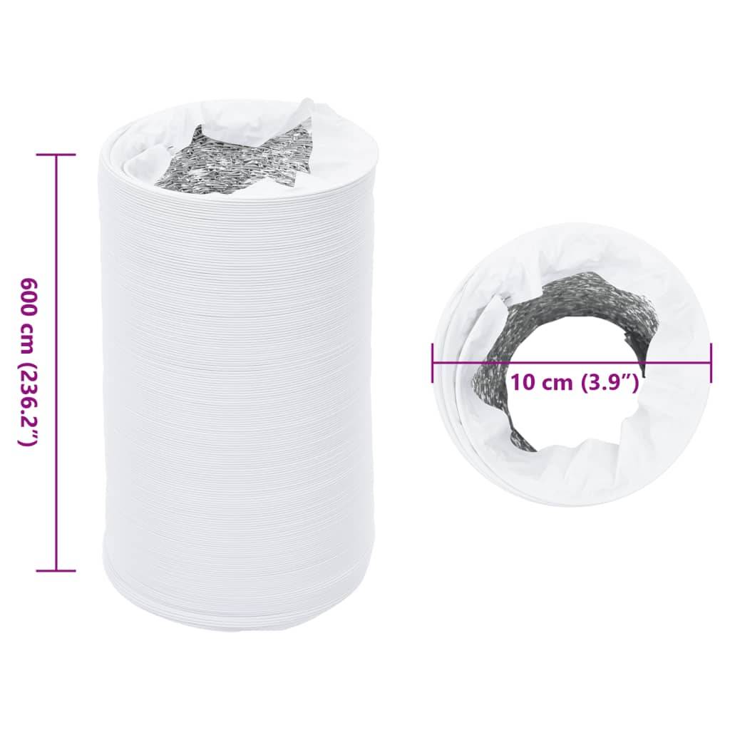 vidaXL Lüftungsschlauch Aluminium und PVC 6 m Ø10 cm