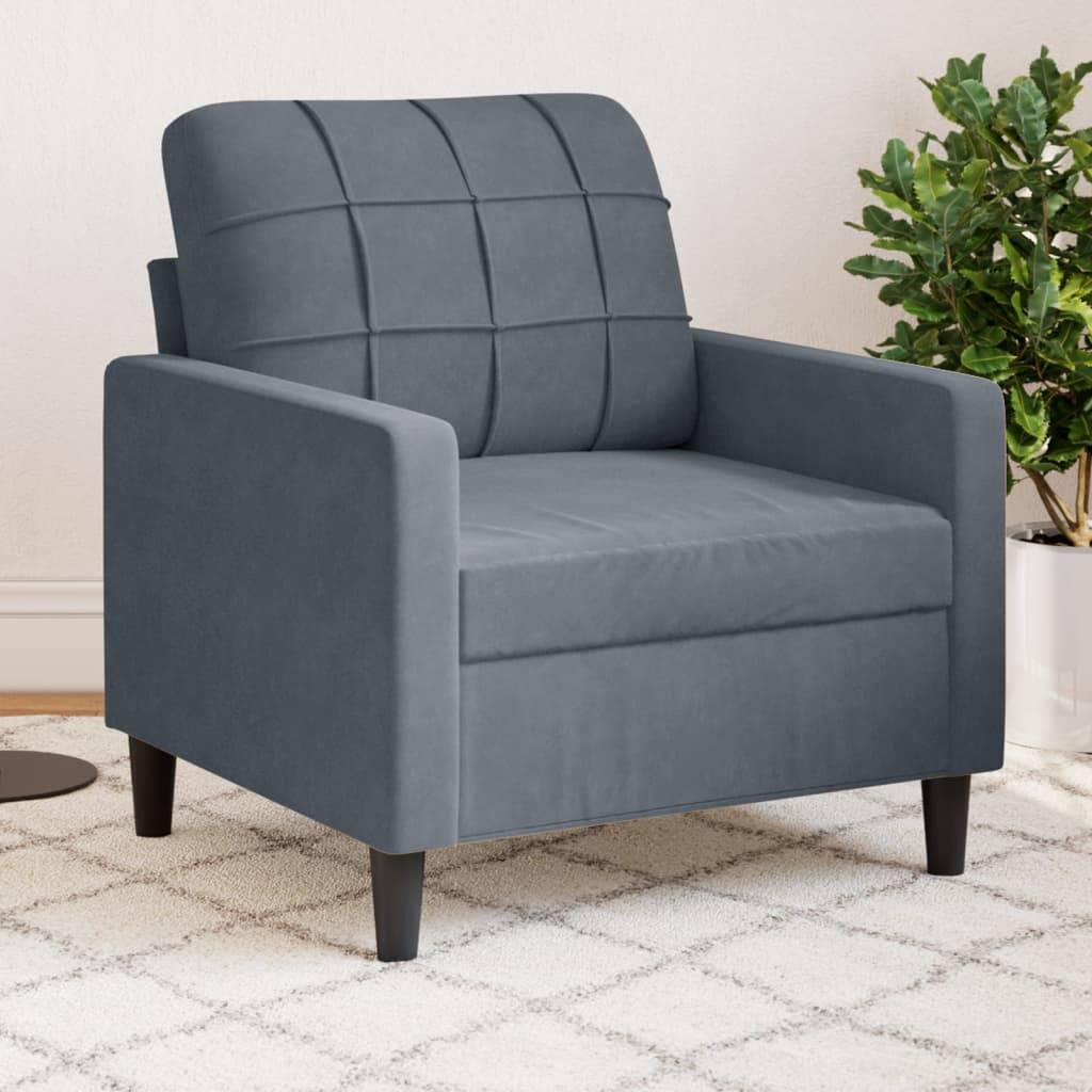 vidaXL Sessel Dunkelgrau 60 cm Samt