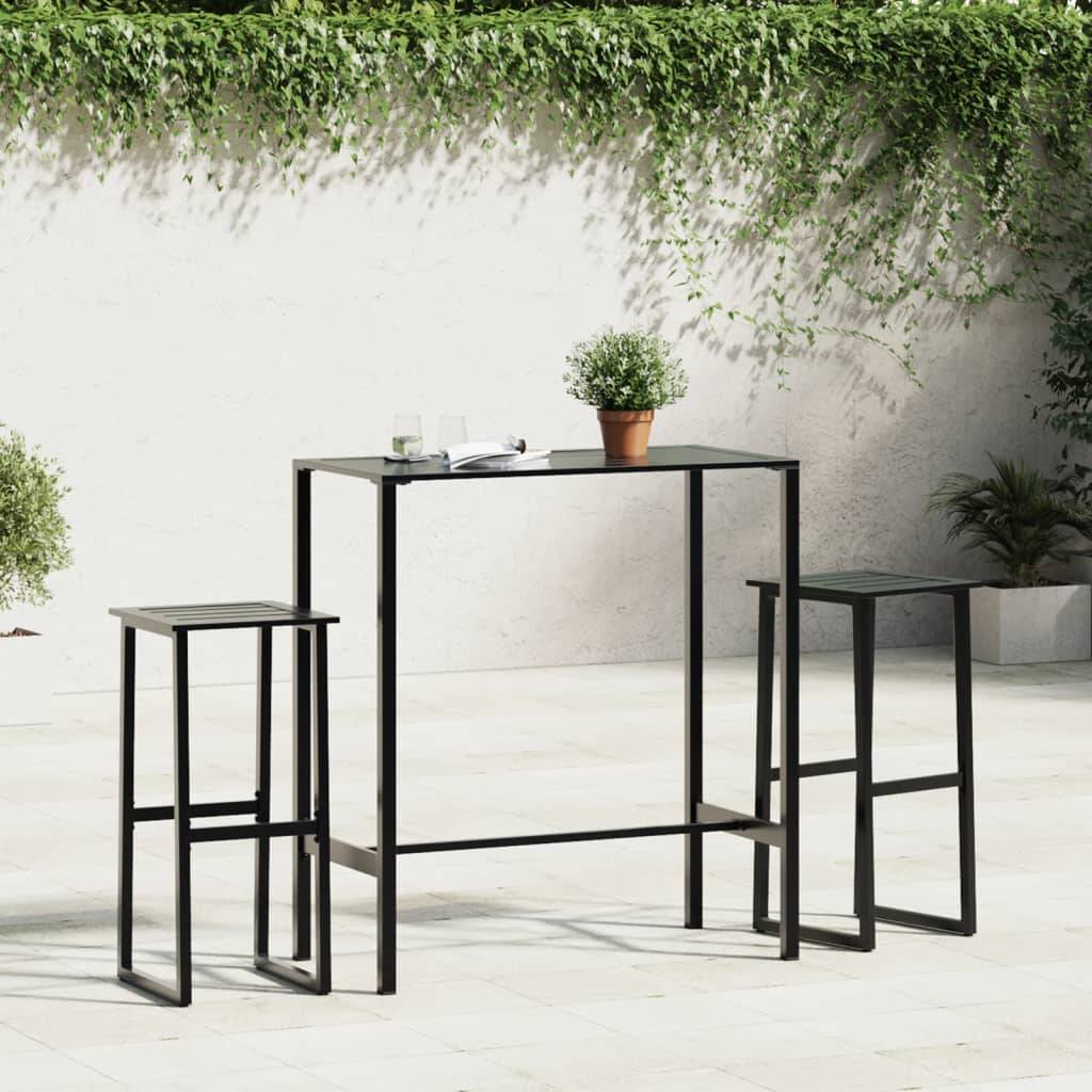 vidaXL Bartisch Schwarz 100x50x110 cm Pulverbeschichteter Stahl