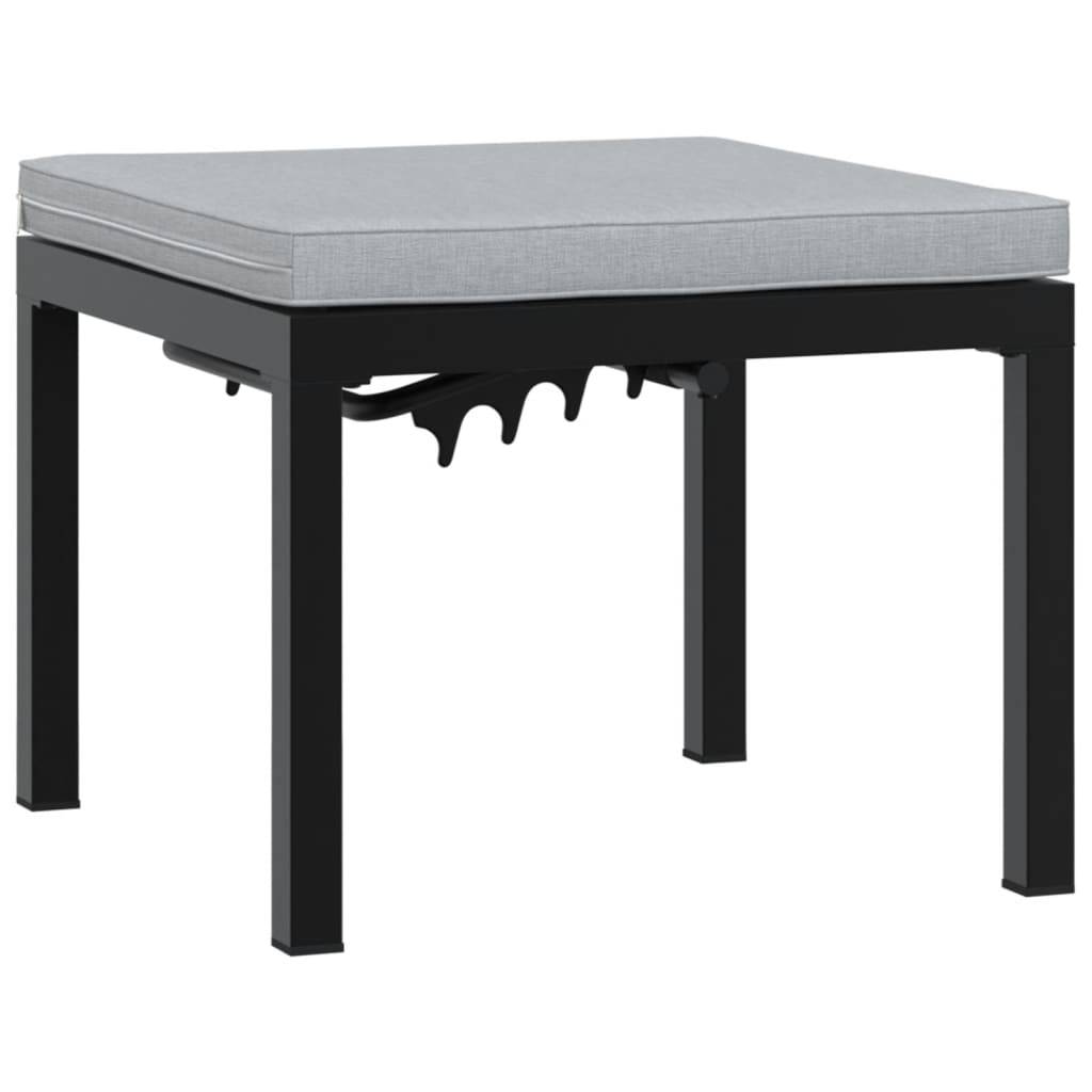 vidaXL Gartenbank-Set 3-tlg. Schwarz Pulverbeschichteter Stahl