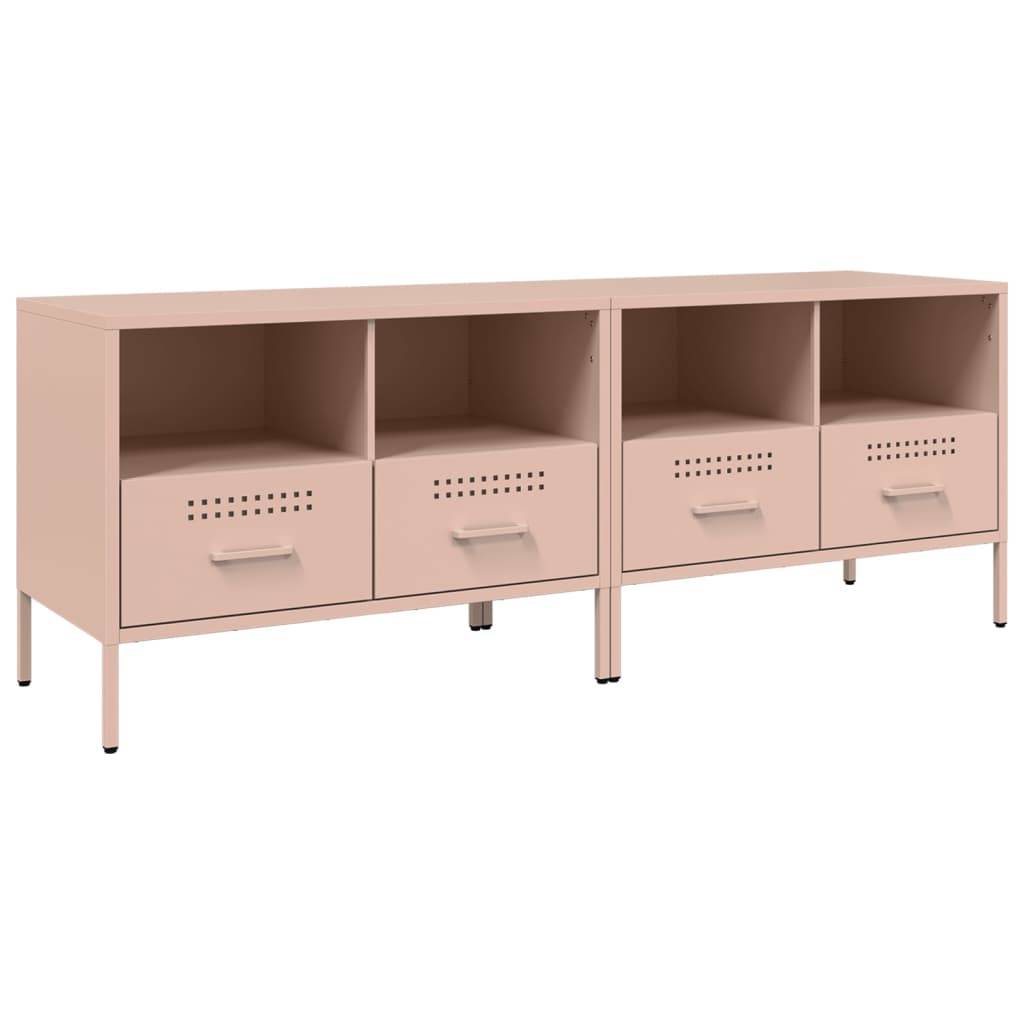 vidaXL TV-Schränke 2 Stk. Rosa 68x39x50,5 cm Stahl