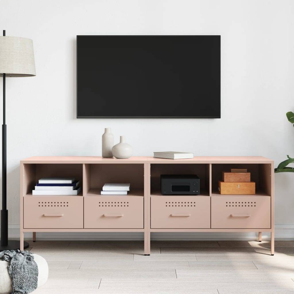 vidaXL TV-Schränke 2 Stk. Rosa 68x39x50,5 cm Stahl