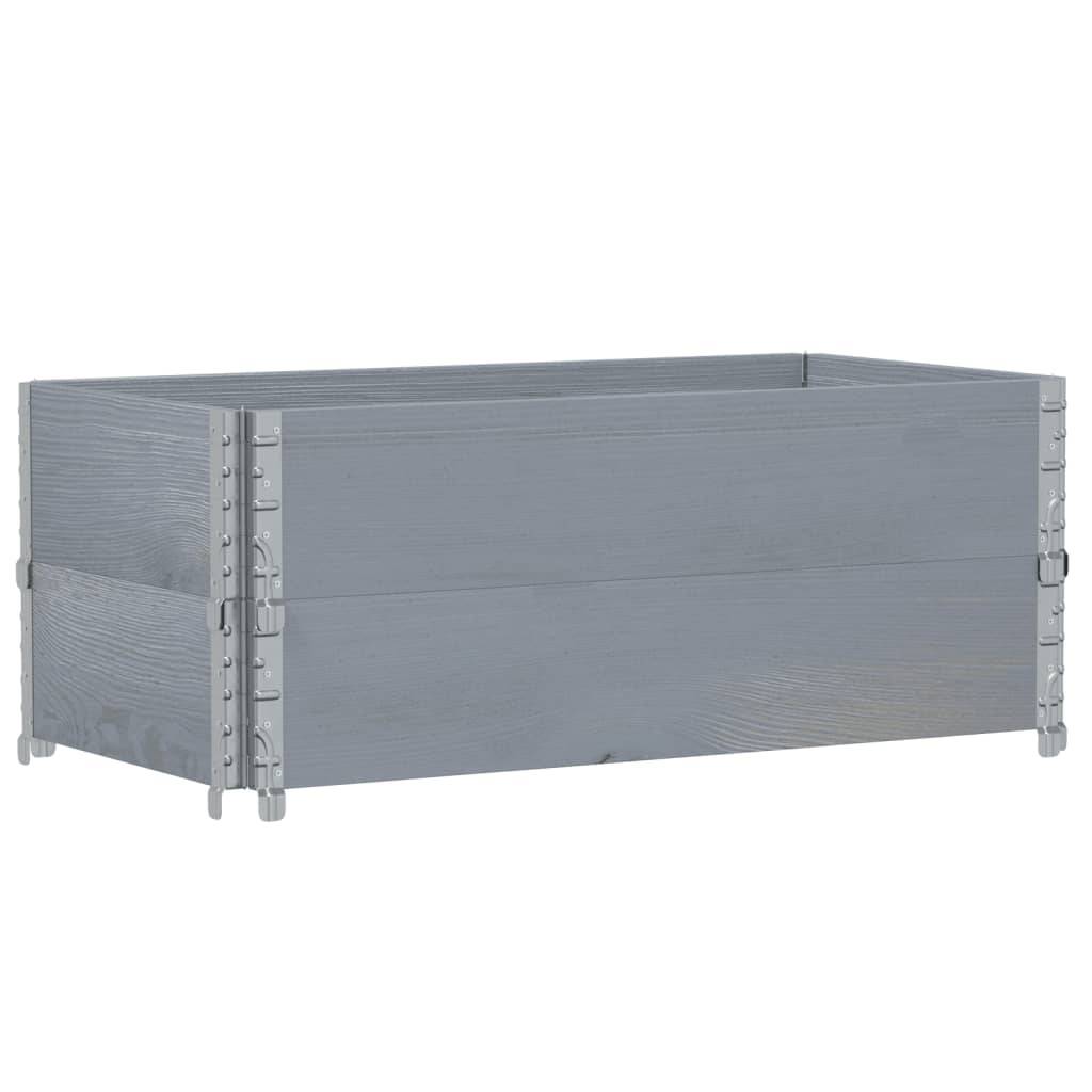 vidaXL Pflanzkasten Grau 100x50 cm Massivholz Kiefer
