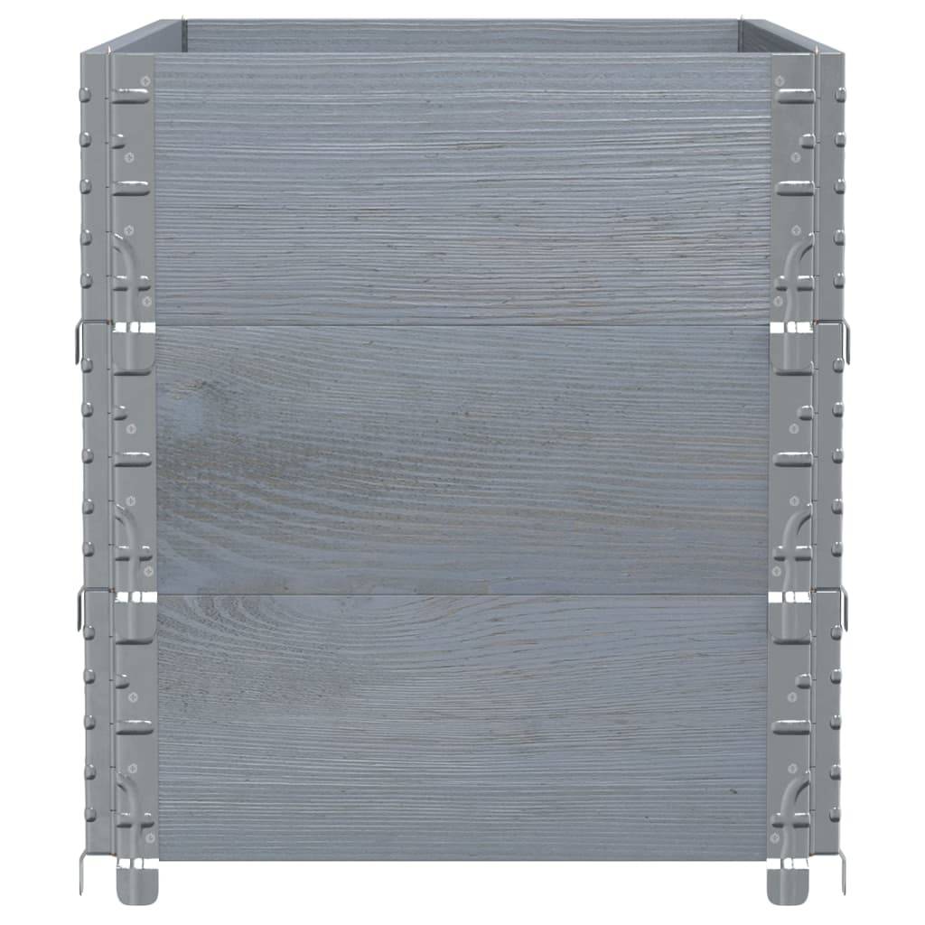 vidaXL Pflanzkasten Grau 100x50 cm Massivholz Kiefer