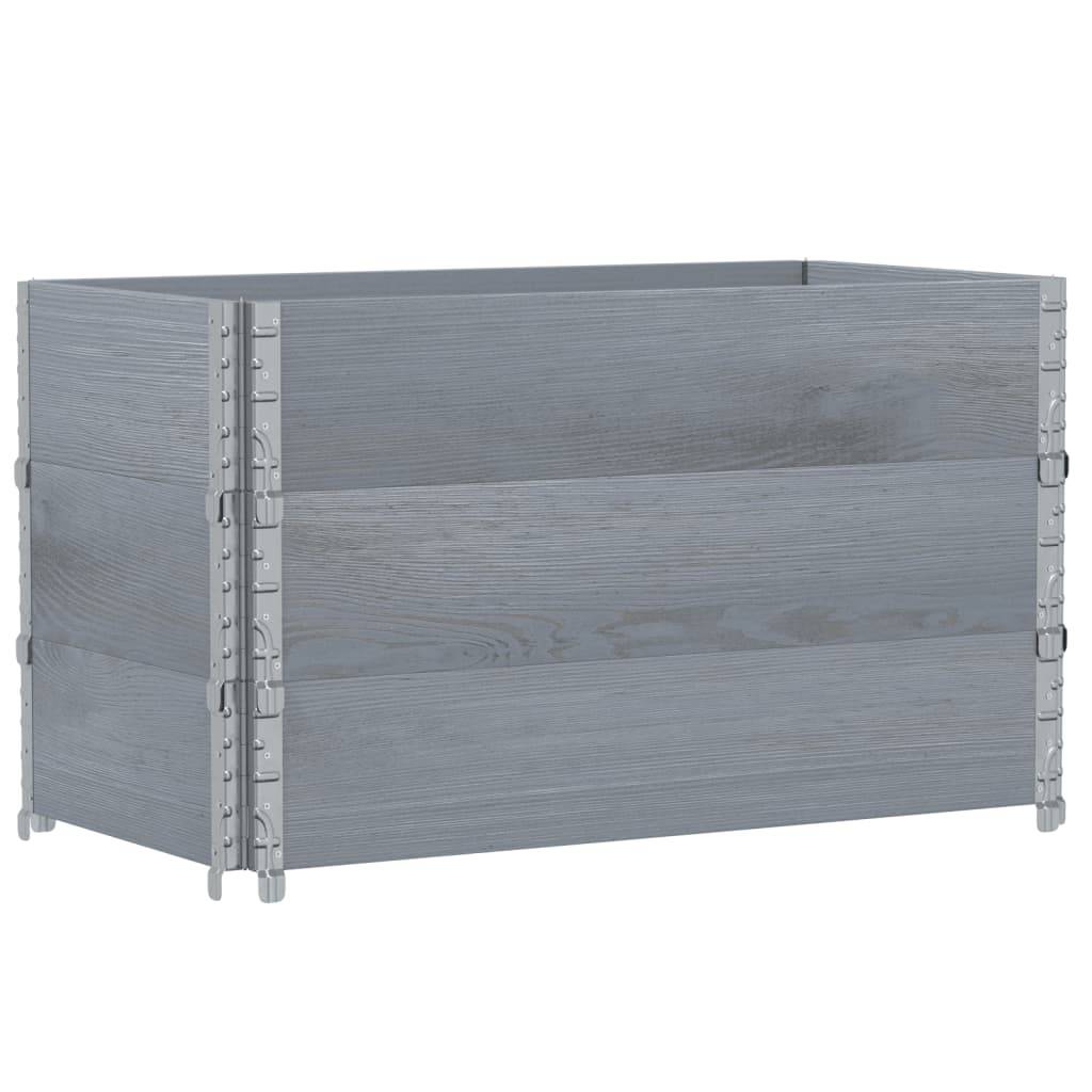 vidaXL Pflanzkasten Grau 100x50 cm Massivholz Kiefer