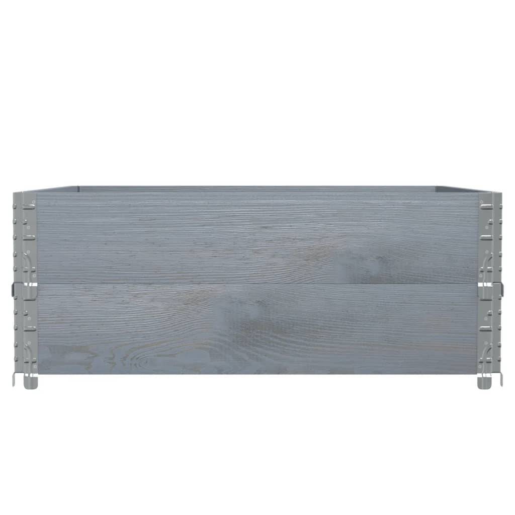 vidaXL Pflanzkasten Grau 100x100 cm Massivholz Kiefer