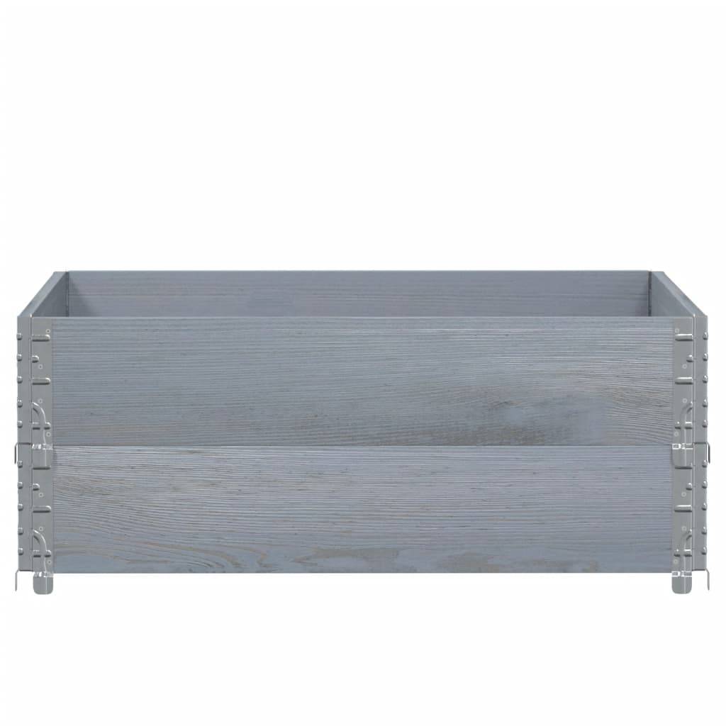 vidaXL Pflanzkasten Grau 100x100 cm Massivholz Kiefer