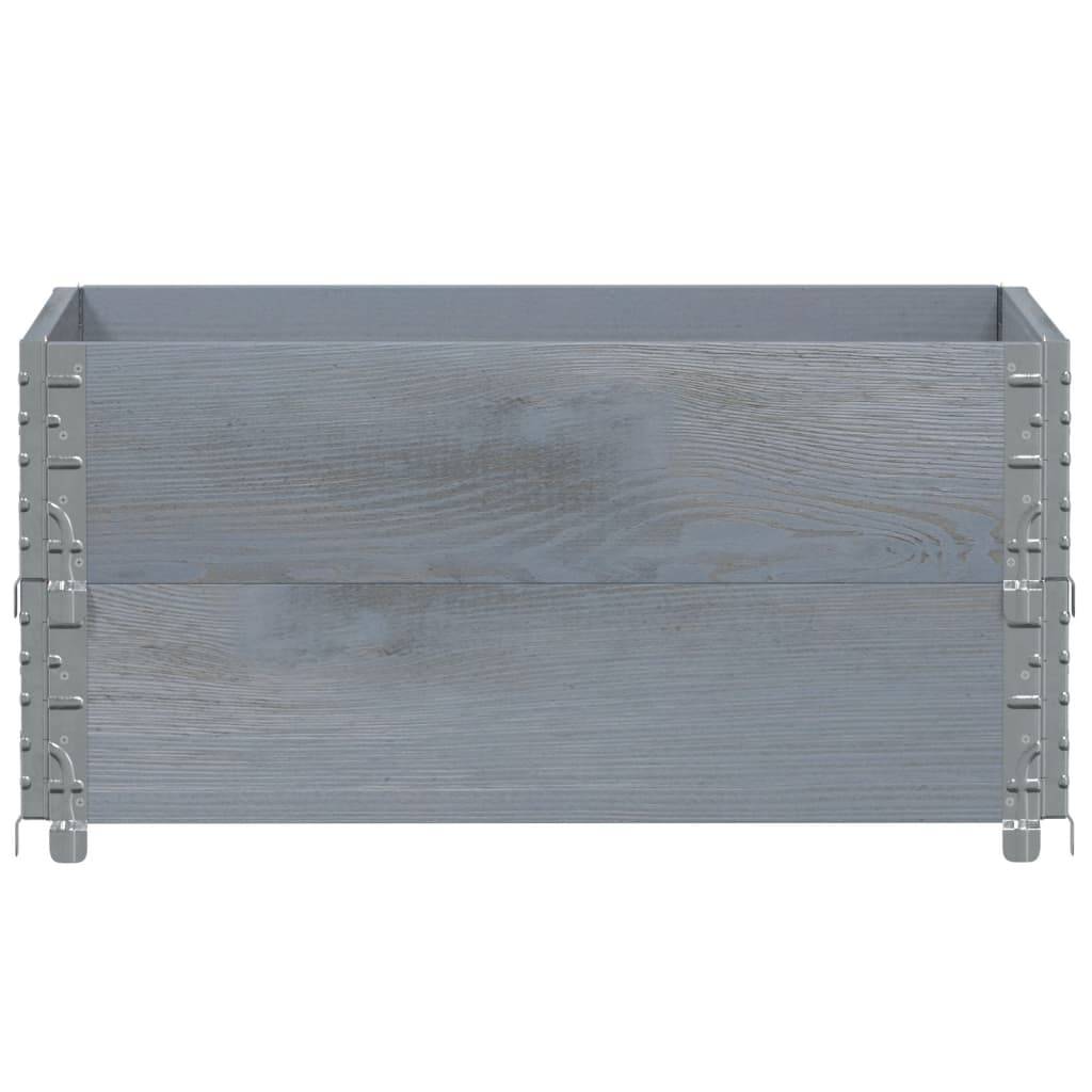 vidaXL Pflanzkasten Grau 80x60 cm Massivholz Kiefer
