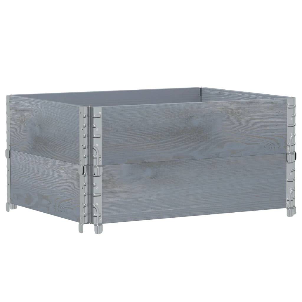 vidaXL Pflanzkasten Grau 80x60 cm Massivholz Kiefer