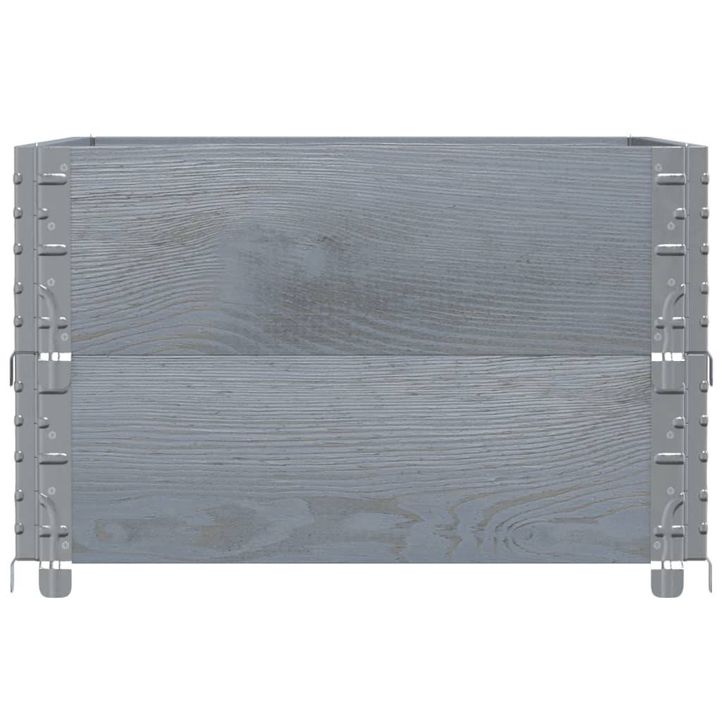 vidaXL Pflanzkasten Grau 80x60 cm Massivholz Kiefer