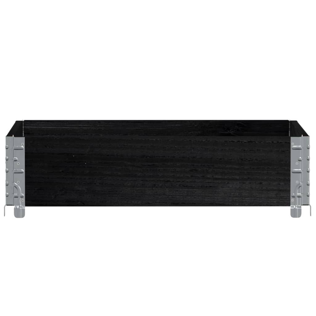 vidaXL Pflanzkasten Schwarz 80x60 cm Massivholz Kiefer