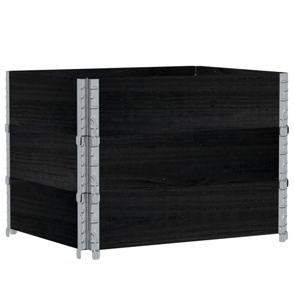 vidaXL Pflanzkasten Schwarz 80x60 cm Massivholz Kiefer