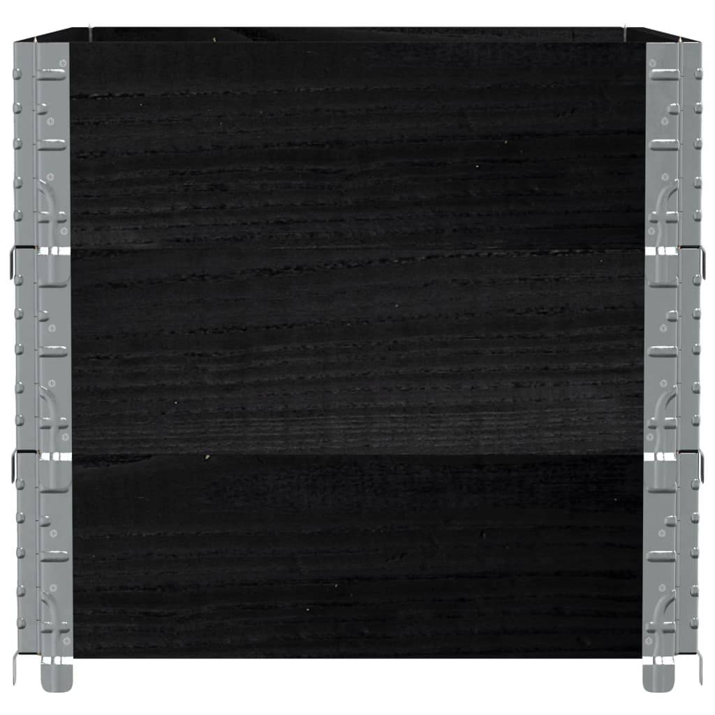 vidaXL Pflanzkasten Schwarz 80x60 cm Massivholz Kiefer