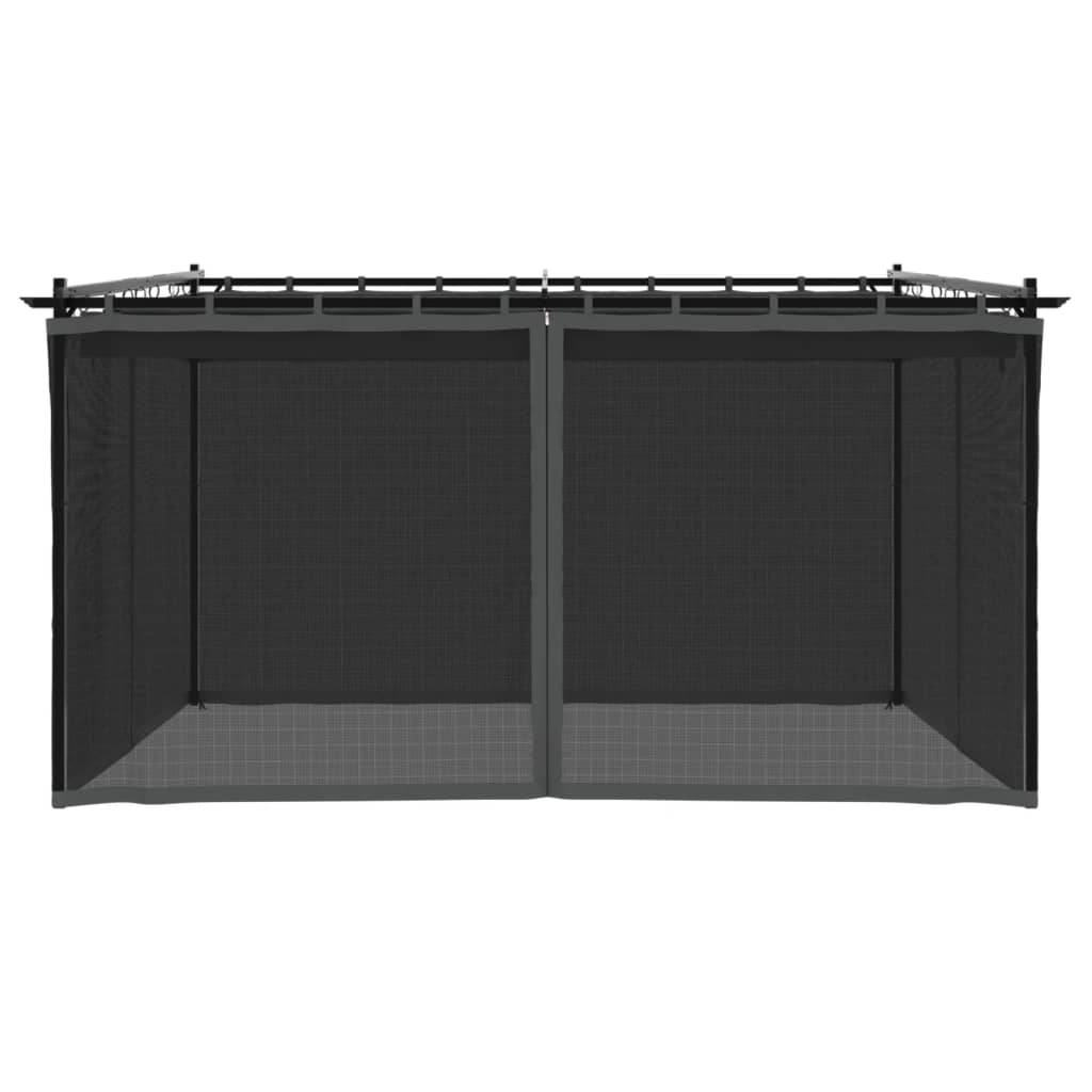 vidaXL Pavillon mit Netzwänden Anthrazit 4x3 m Stahl