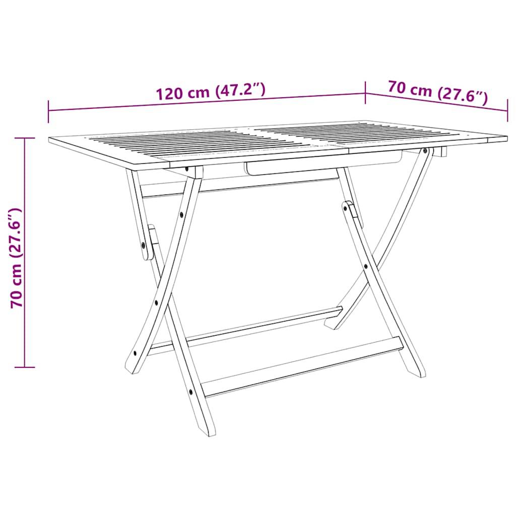 vidaXL Gartentisch Klappbar 120x70x75 cm Massivholz Eukalyptus