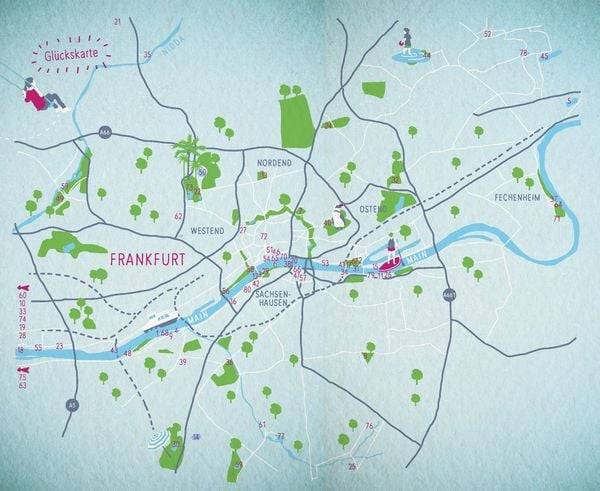 Blaue Glücksorte in Frankfurt