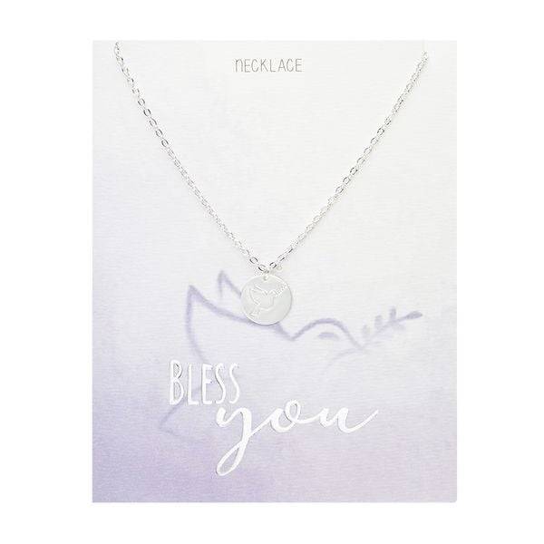 Halskette - Armb.Bless you - versilbert - Friedenstaube