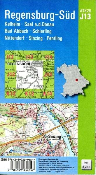 ATK25-J13 Regensburg-Süd (Amtliche Topographische Karte 1:25000)
