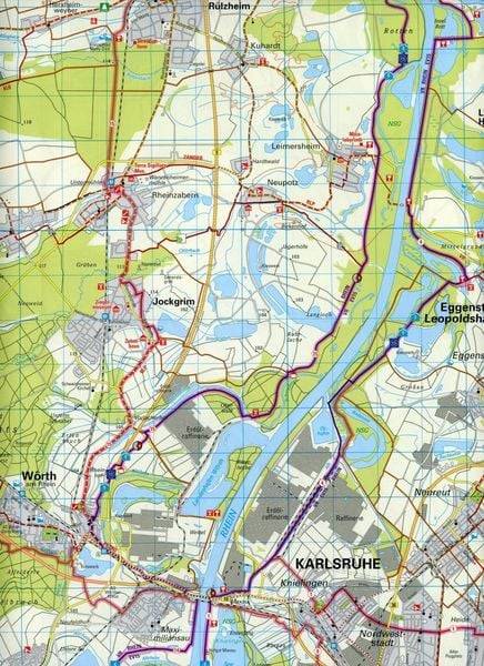 ADFC-Regionalkarte Karlsruhe und Umgebung,1:50.000, reiß- und wetterfest, GPS-Tracks Download