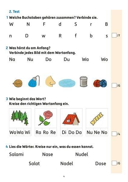 Übungsheft mit Lesetests in Deutsch 1. Klasse