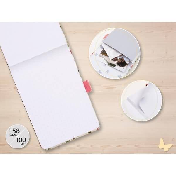 Notizblock Jolie Dot-Lineatur A6+ Winter Linear Leaves 158 Seiten 100g