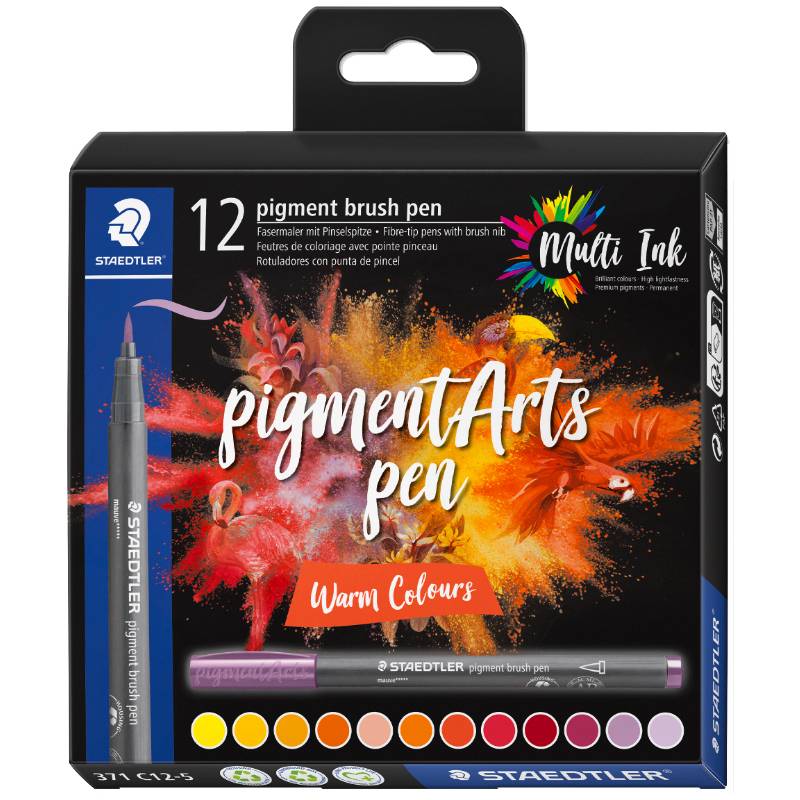 STAEDTLER Fasermaler pigment brush pen "Warm Colours"