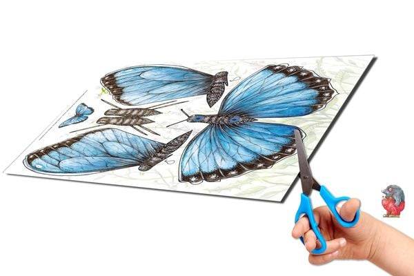 Schmetterlinge Bastelbogen 7 große Falter zum Basteln & Aufhängen aus Papier