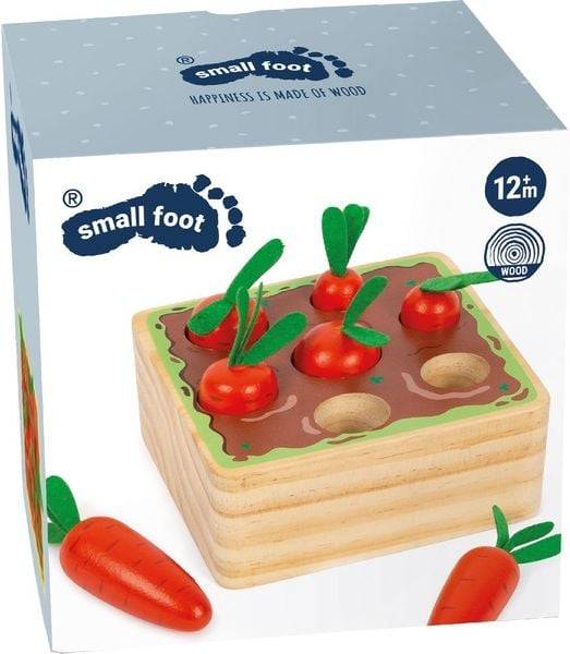 Small foot 12212 - Steckspiel Möhren, Sortierspiel, Holz, 8-teilig