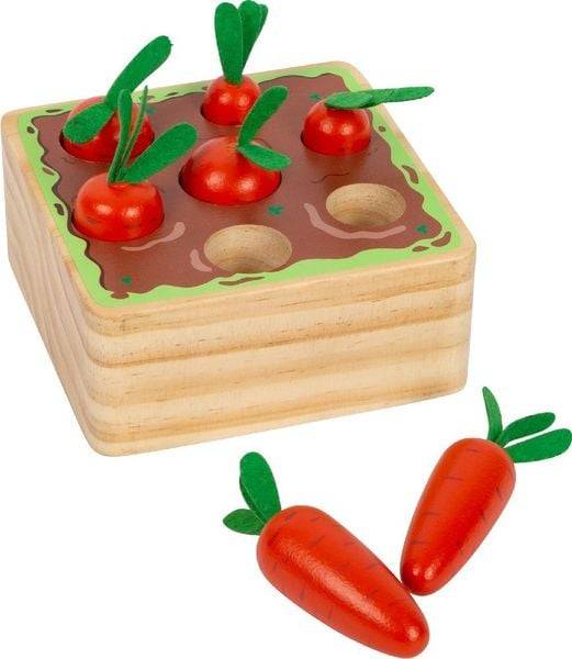 Small foot 12212 - Steckspiel Möhren, Sortierspiel, Holz, 8-teilig