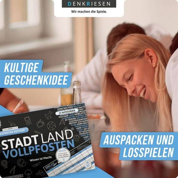 Denkriesen - Stadt Land Vollpfosten® - Experten Edition - "wissen ist Macht." - A4