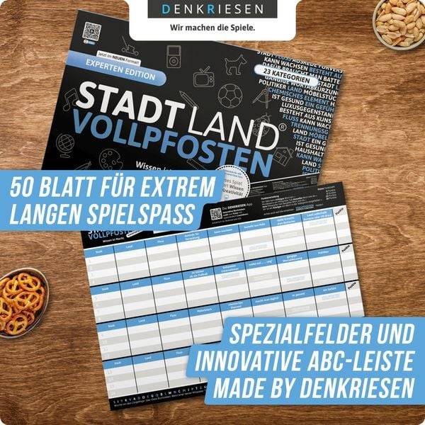 Denkriesen - Stadt Land Vollpfosten® - Experten Edition - "wissen ist Macht." - A4