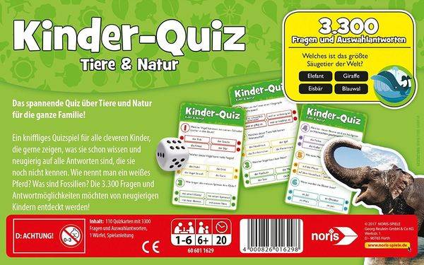 Noris Spiele - Kinderquiz Tiere und Natur