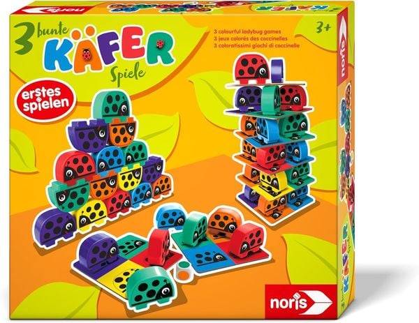 Noris 606012047 - Erstes Spielen, 3 bunte Käferspiele, ab 3 Jahren