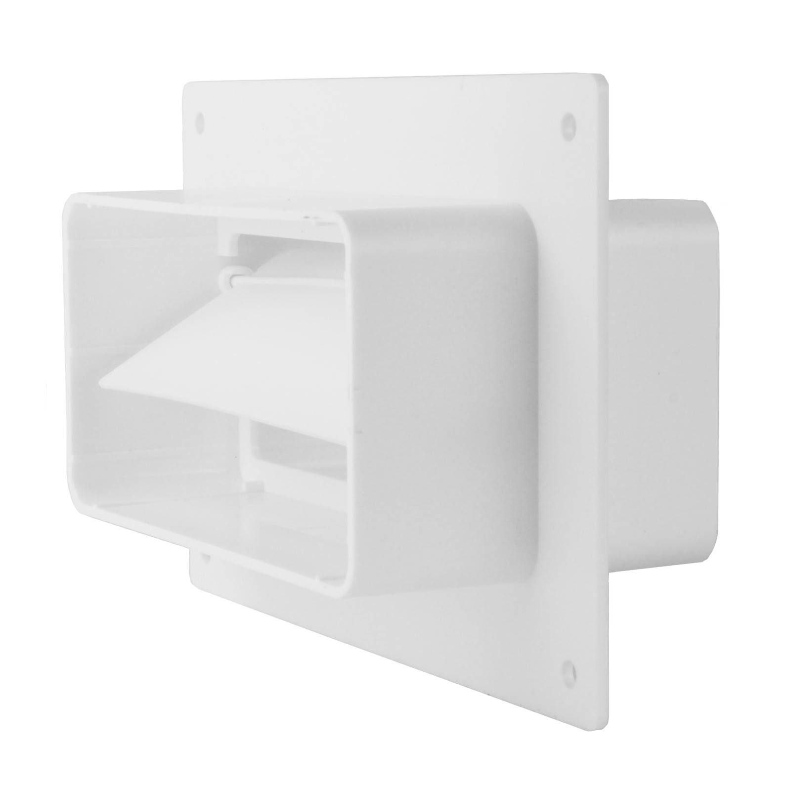 Verbinder Wandflansch Flachkanal Dunstabzugshaube Rückstauklappe 55 x 110 mm mit Rückstauklappe