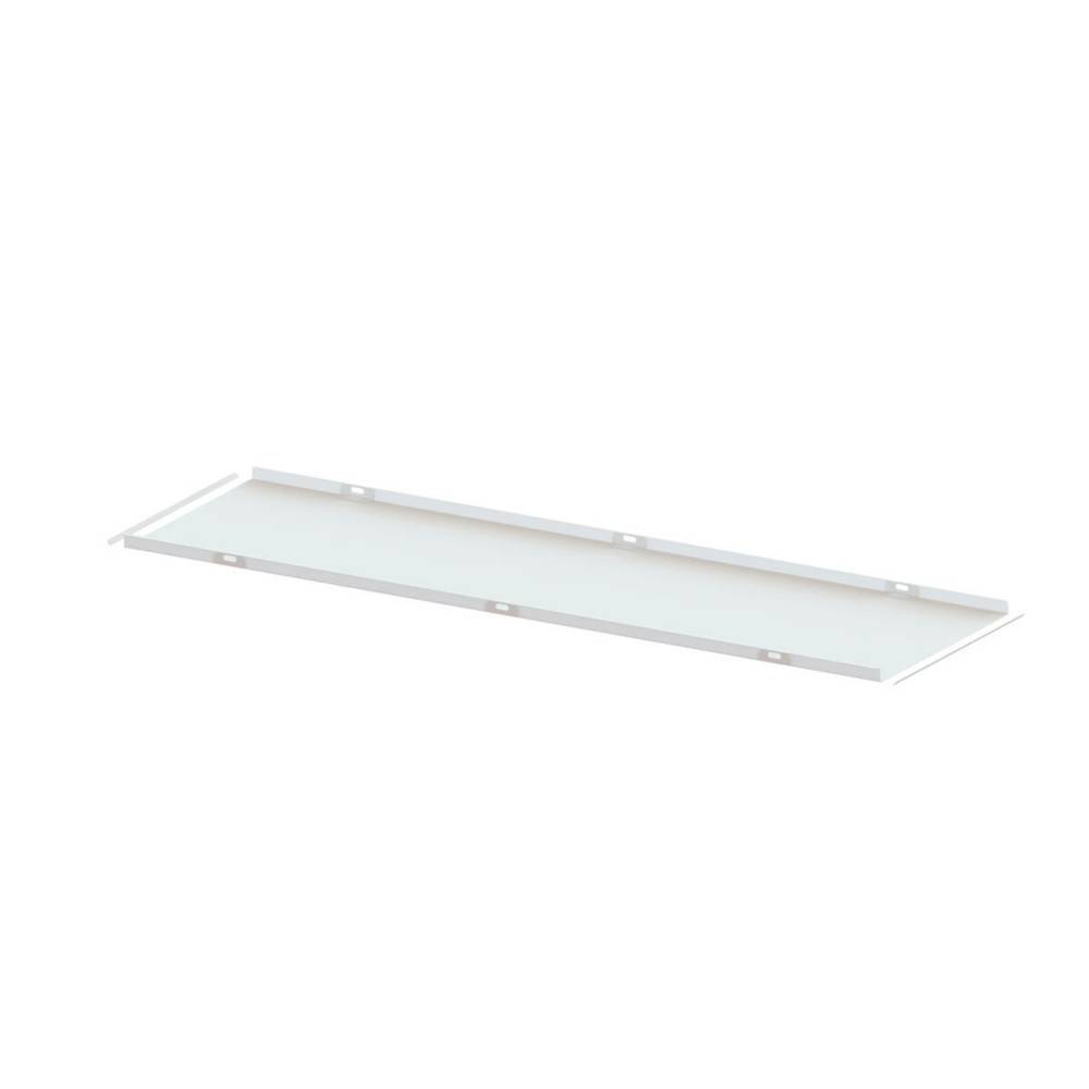 Ein rechteckiges weißes LED-Paneel-Licht, dargestellt in einer geneigten Ansicht vor einem neutralen Hintergrund.